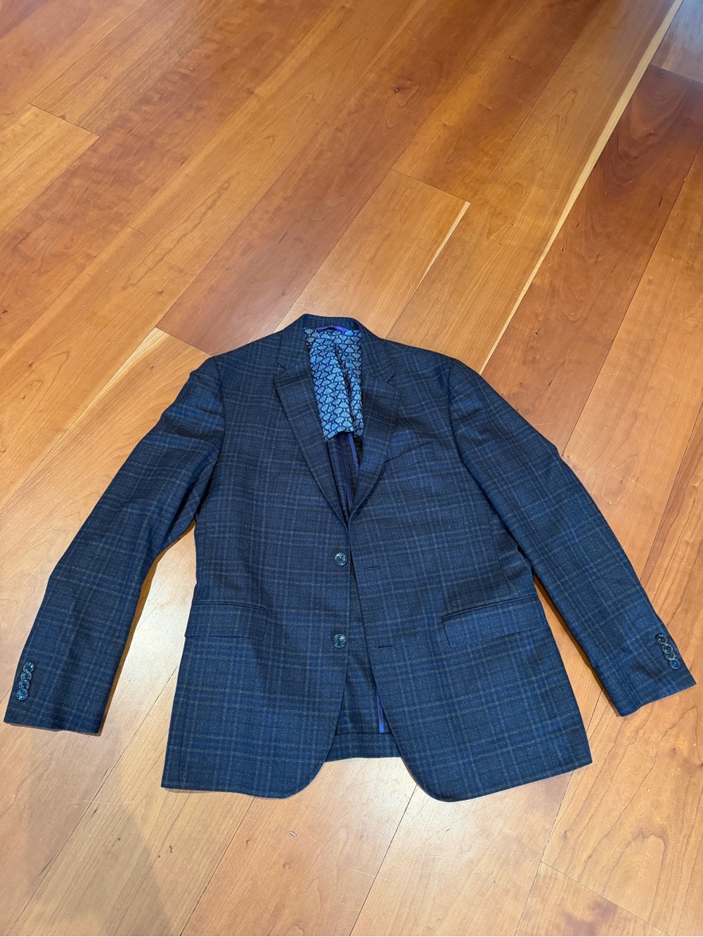 Ted Baker Men’s Wool Blend Plaid Blazer - Size 42R